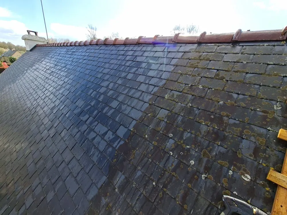 Nettoyage de toiture en chantier